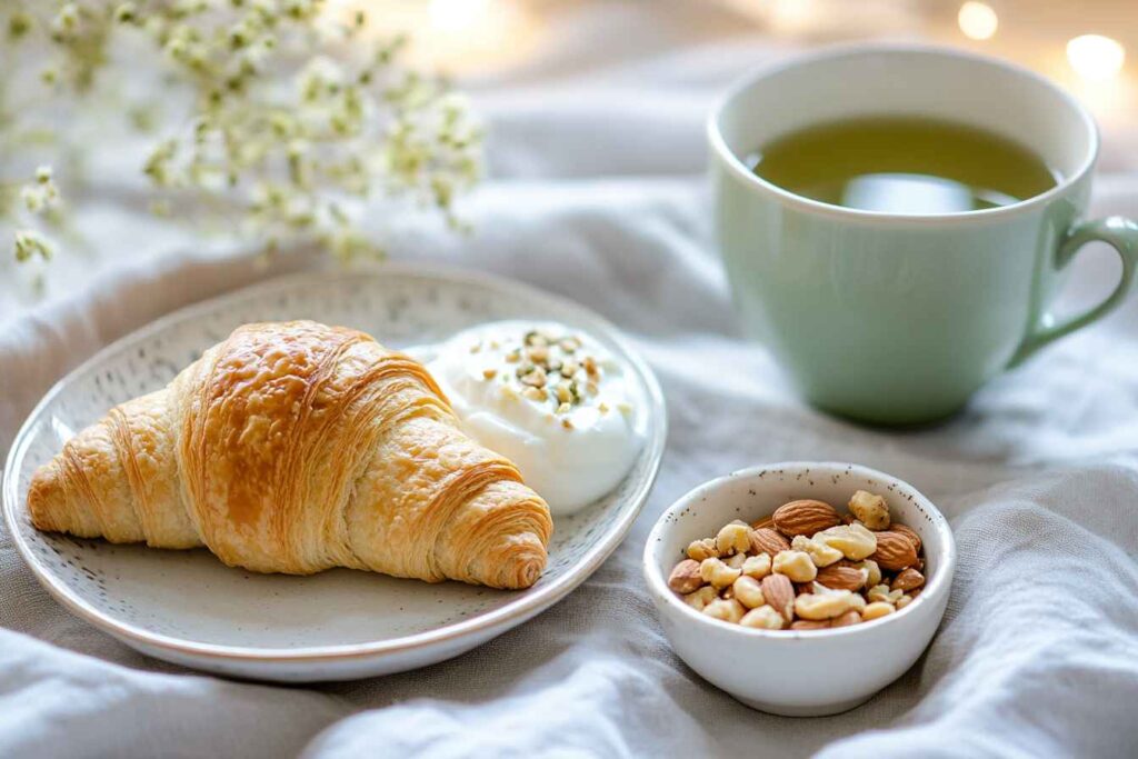 Is it good to eat pastry in the morning? A whole-wheat croissant with yogurt and nuts as a healthier option