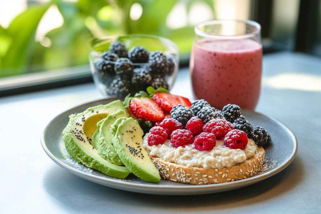 Is it good to eat pastry in the morning? A balanced breakfast with oatmeal, avocado toast, and a smoothie as healthier options